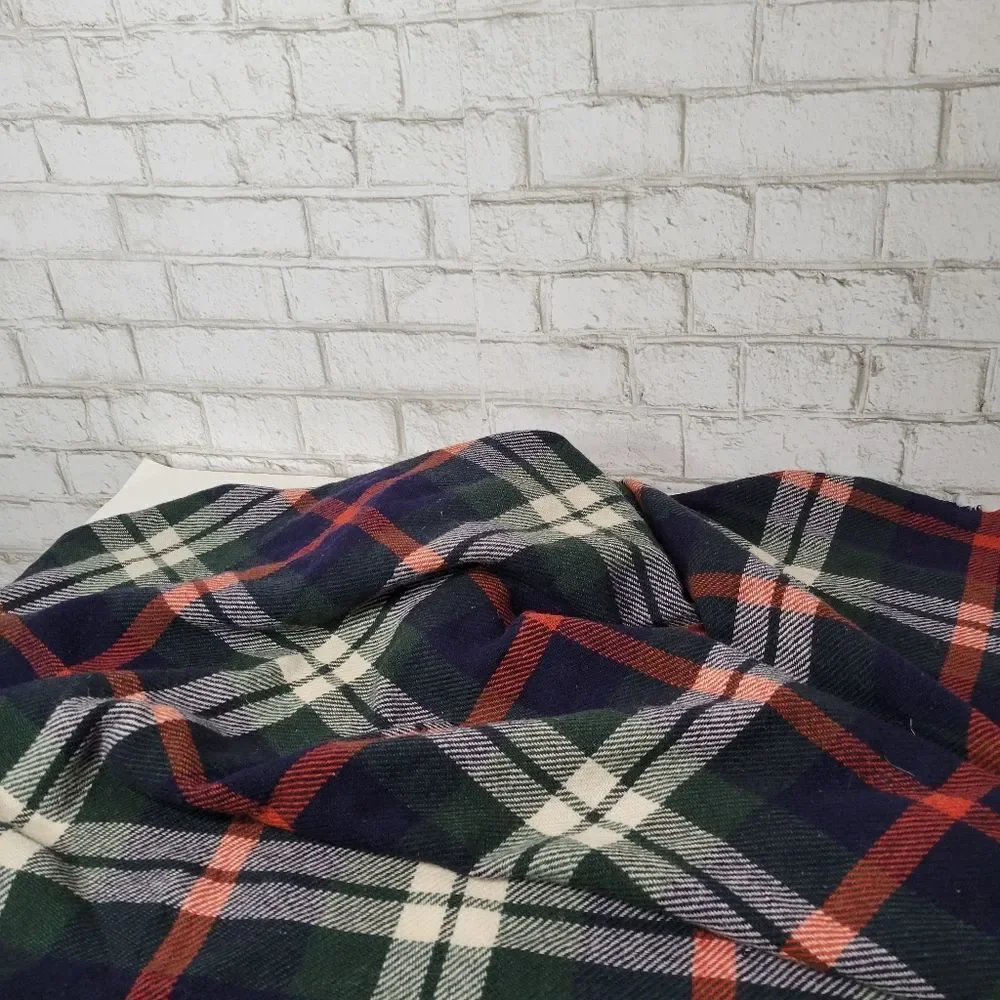 Plaid print large blanket scarf
